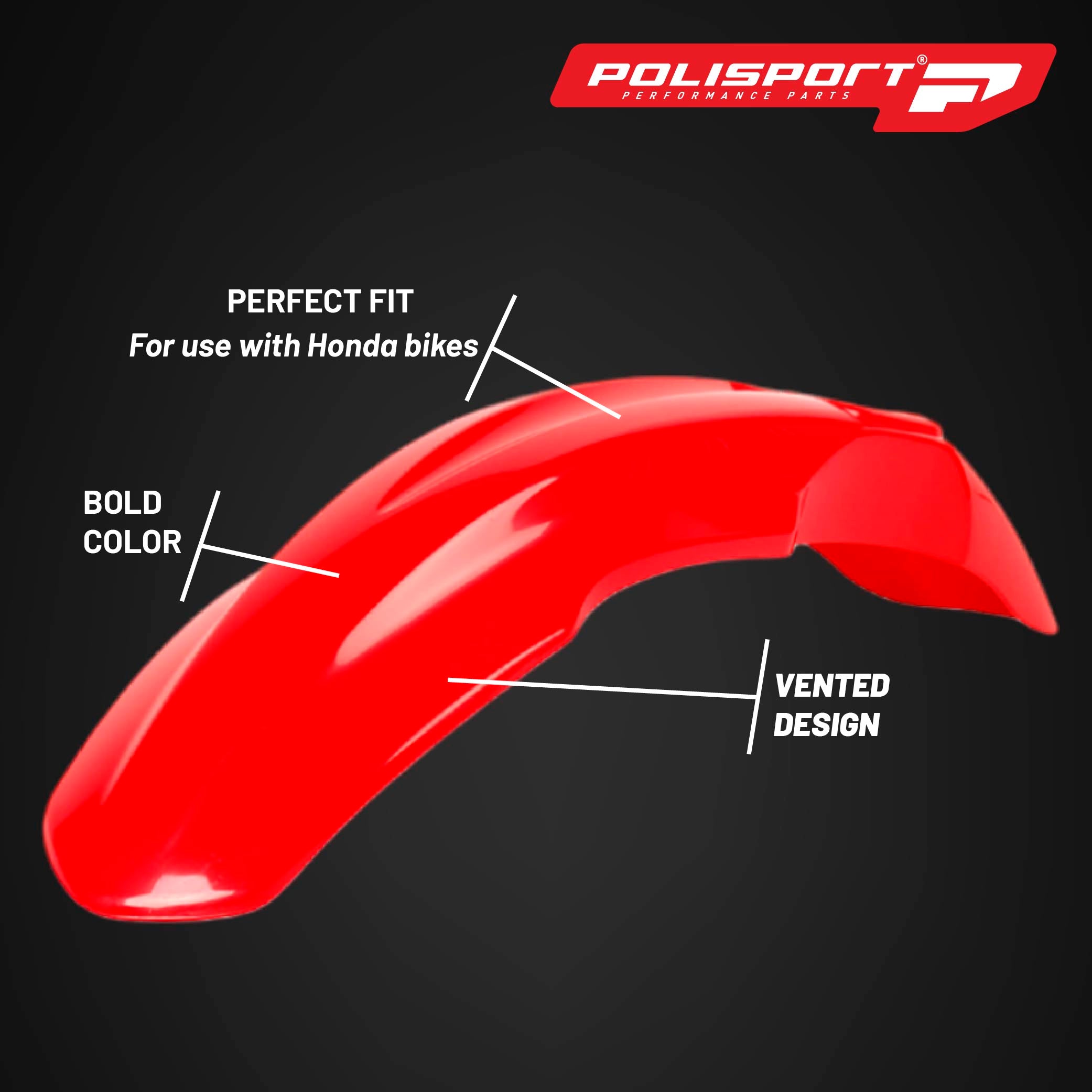 Polisport Motocross (MX) Replica Plastic Kit for Honda CRF 150R (2007-23) Dirt Bike – OEM Quality, Durable, Flexible & Perfect Fit – Red/White