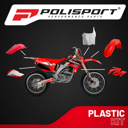Polisport Motocross (MX) Replica Plastic Kit for Honda CRF 250R (2008) Dirt Bike – OEM Quality, Durable, Flexible & Perfect Fit – Red/White