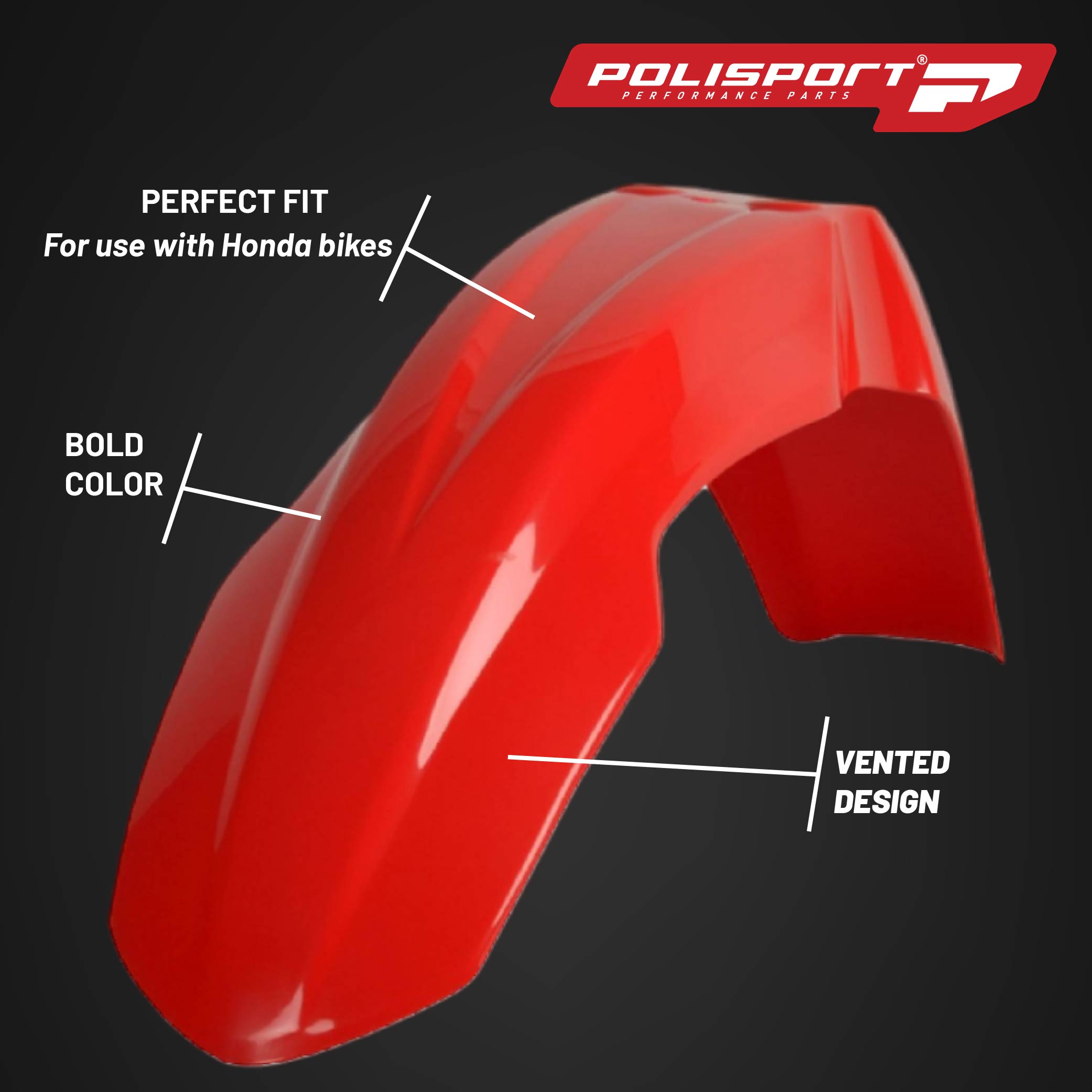 Polisport Motocross (MX) Replica Plastic Kit for Honda CRF 250R (2008) Dirt Bike – OEM Quality, Durable, Flexible & Perfect Fit – Red/White