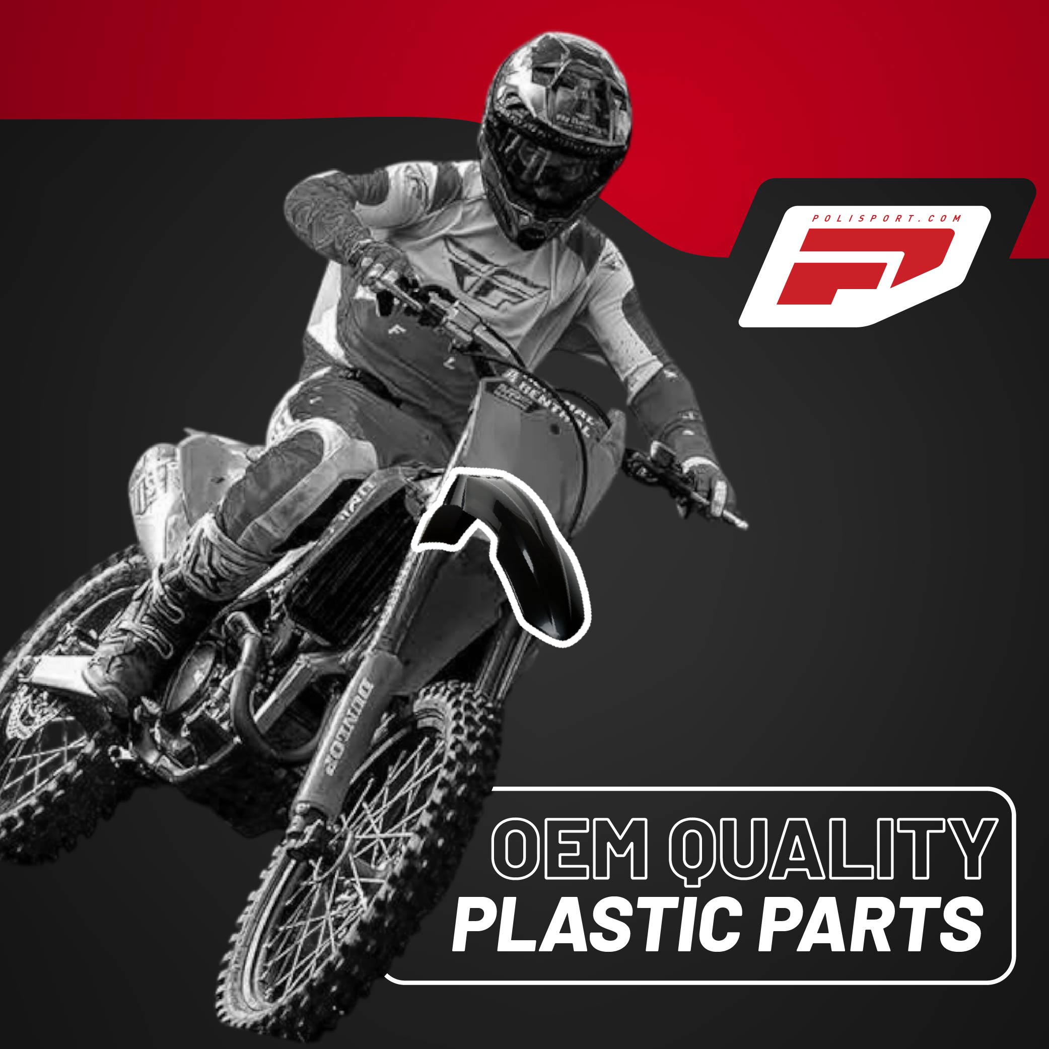 Polisport Motocross (MX) Replica Plastic Kit for Honda CRF 250R (2008) Dirt Bike – OEM Quality, Durable, Flexible & Perfect Fit – Black