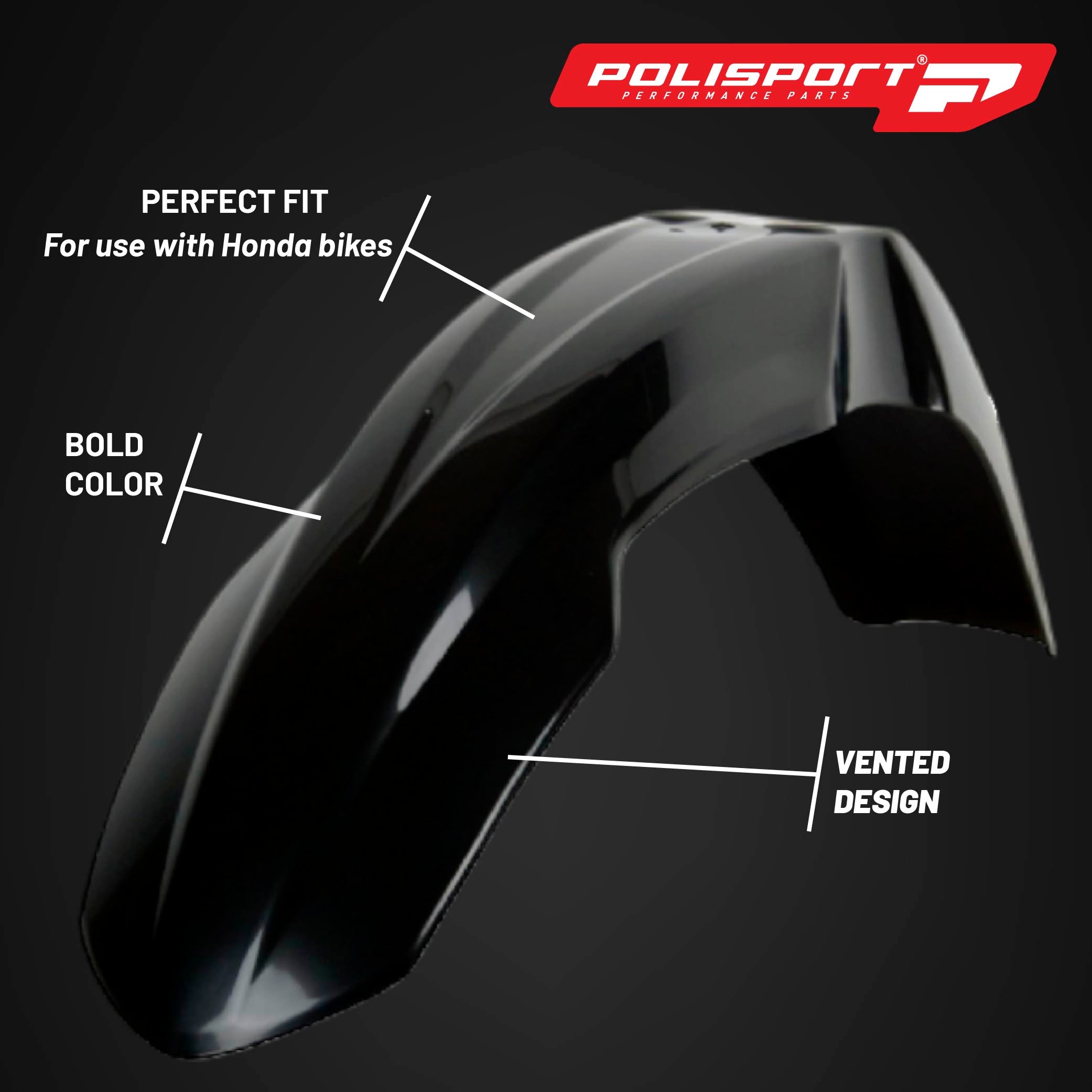 Polisport Motocross (MX) Replica Plastic Kit for Honda CRF 250R (2008) Dirt Bike – OEM Quality, Durable, Flexible & Perfect Fit – Black