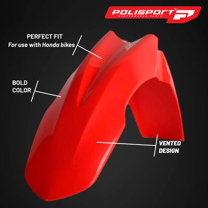 Polisport Motocross (MX) Replica Plastic Kit for Honda CRF 450R (2009-10) Dirt Bike – OEM Quality, Durable, Flexible & Perfect Fit – Red/White