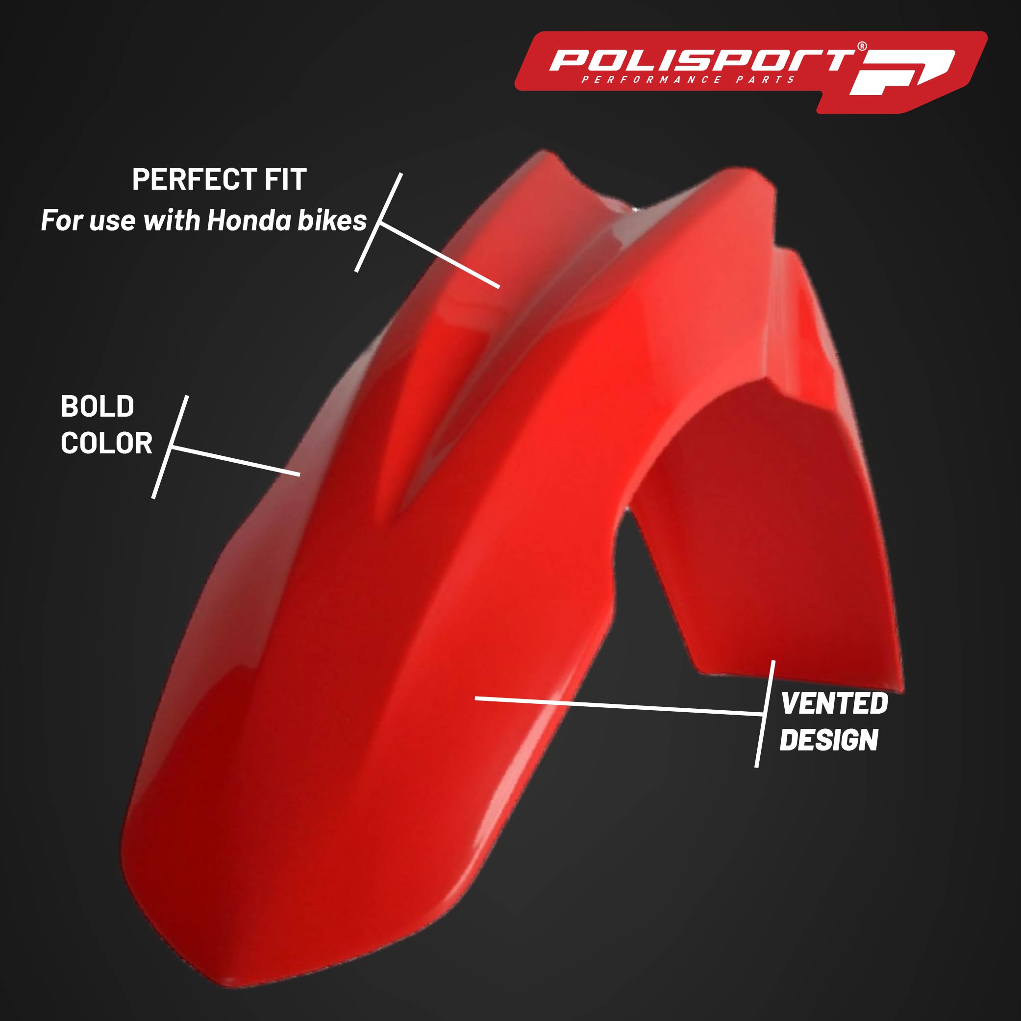 Polisport Motocross (MX) Replica Plastic Kit for Honda CRF 450R (2009-10) Dirt Bike – OEM Quality, Durable, Flexible & Perfect Fit – Red/White