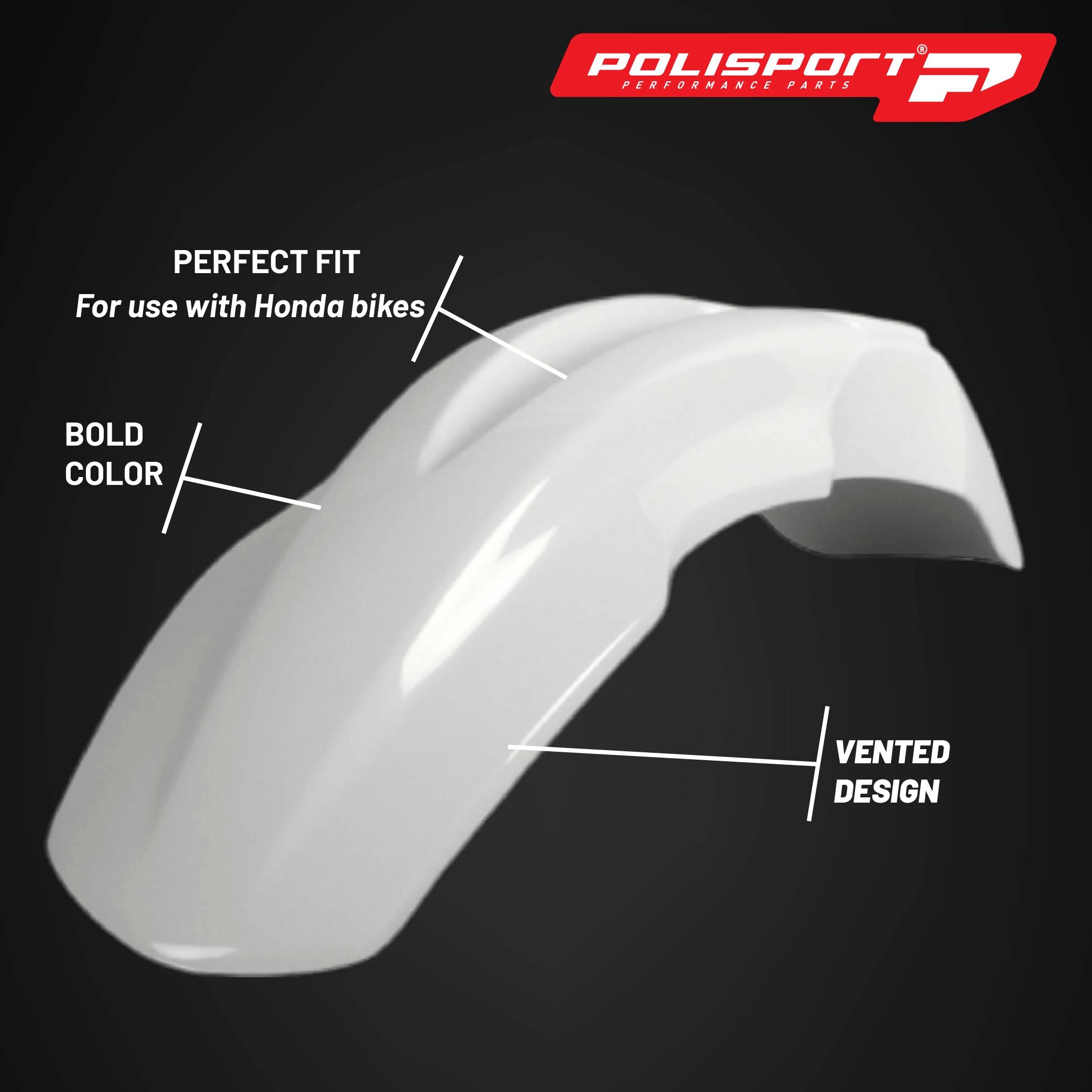 Polisport Motocross (MX) Replica Plastic Kit for Honda CRF 150R (2007-23) Dirt Bike – OEM Quality, Durable, Flexible & Perfect Fit – White
