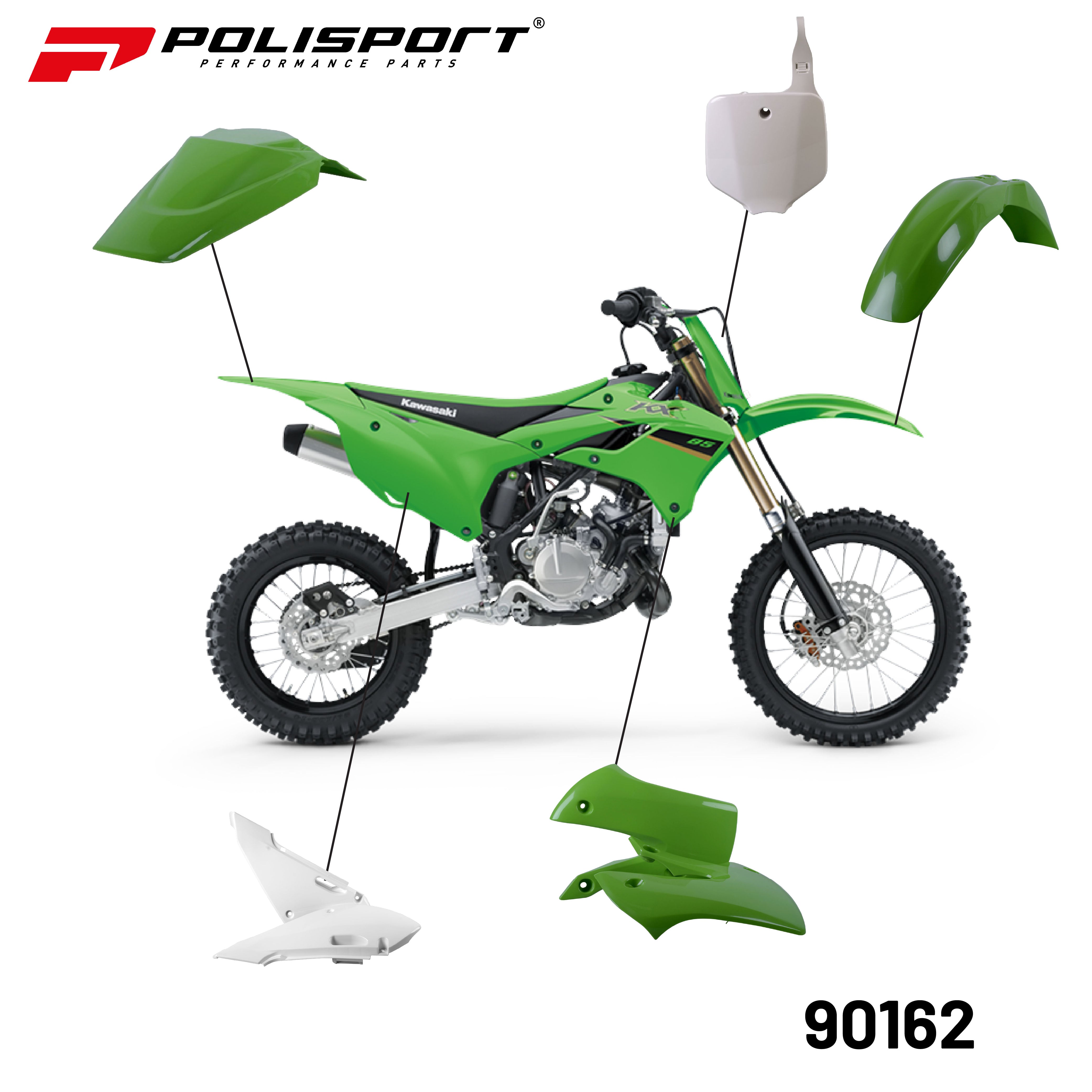 POLISPORT COMPLETE KIT KAWASAKI KX65(00-->) OEM COLOR (11-12/16)