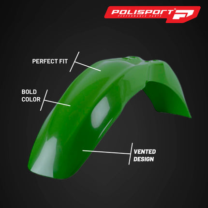 Polisport Motocross (MX) Replica Plastic Kit for Kawasaki KX 65 (2000-25) Dirt Bike – OEM Quality, Durable, Flexible & Perfect Fit – Green/White