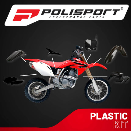 Polisport Motocross (MX) Replica Plastic Kit for Honda CRF 450R (2009-10) Dirt Bike – OEM Quality, Durable, Flexible & Perfect Fit – Black