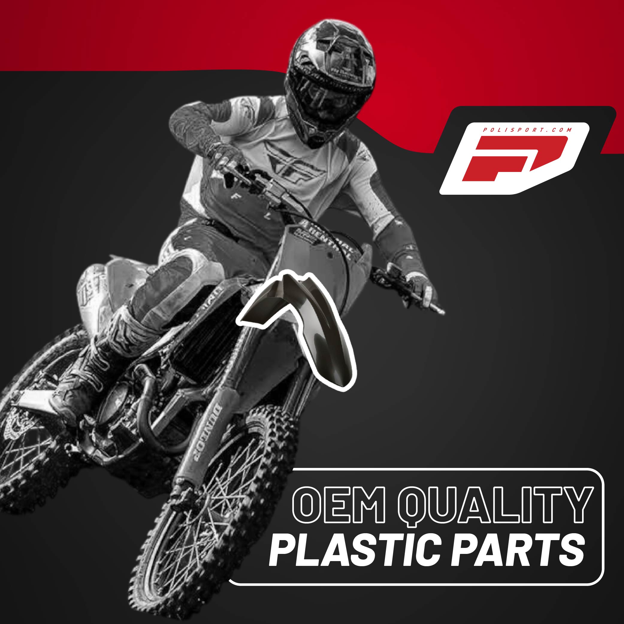 Polisport Motocross (MX) Replica Plastic Kit for Honda CRF 450R (2009-10) Dirt Bike – OEM Quality, Durable, Flexible & Perfect Fit – Black