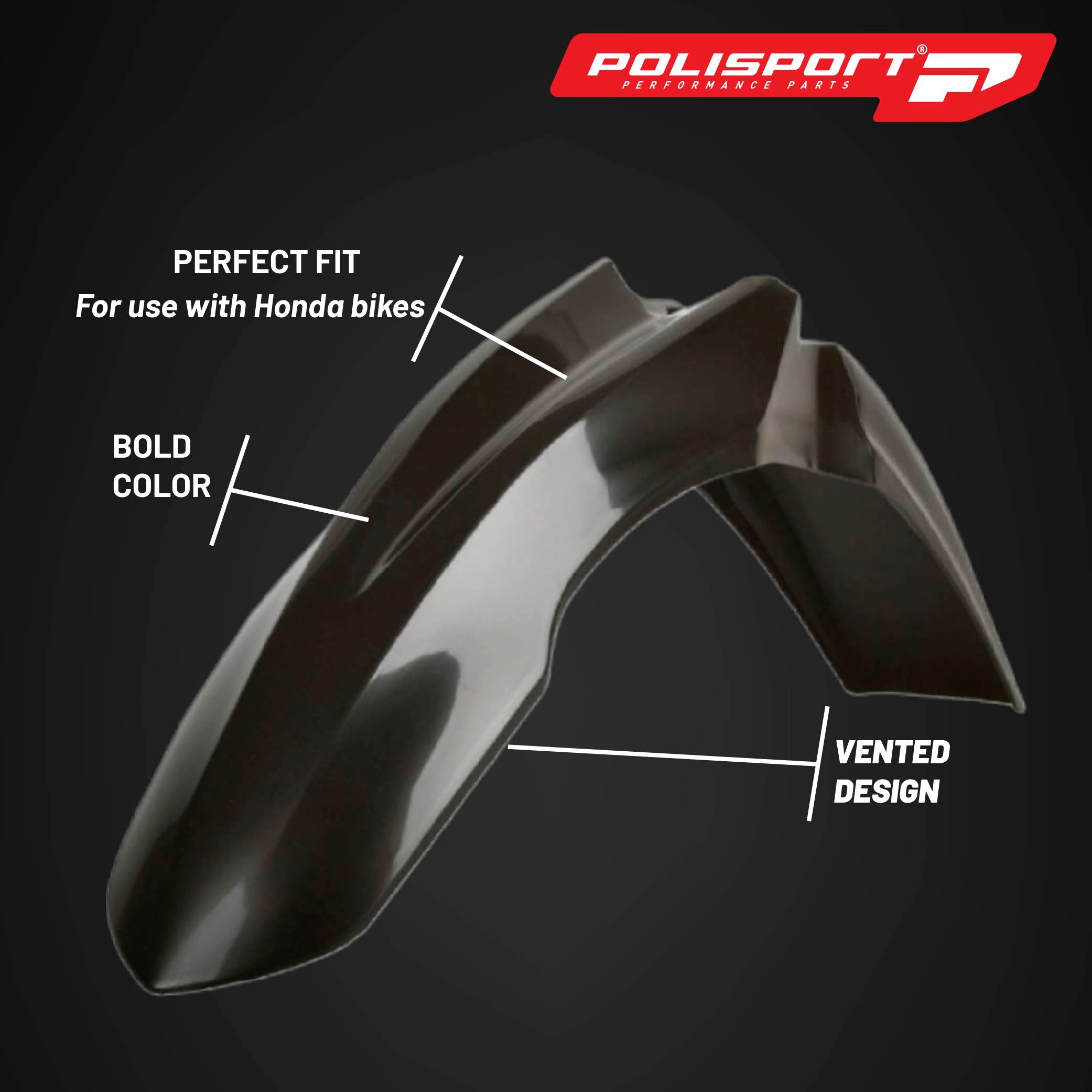 Polisport Motocross (MX) Replica Plastic Kit for Honda CRF 450R (2009-10) Dirt Bike – OEM Quality, Durable, Flexible & Perfect Fit – Black