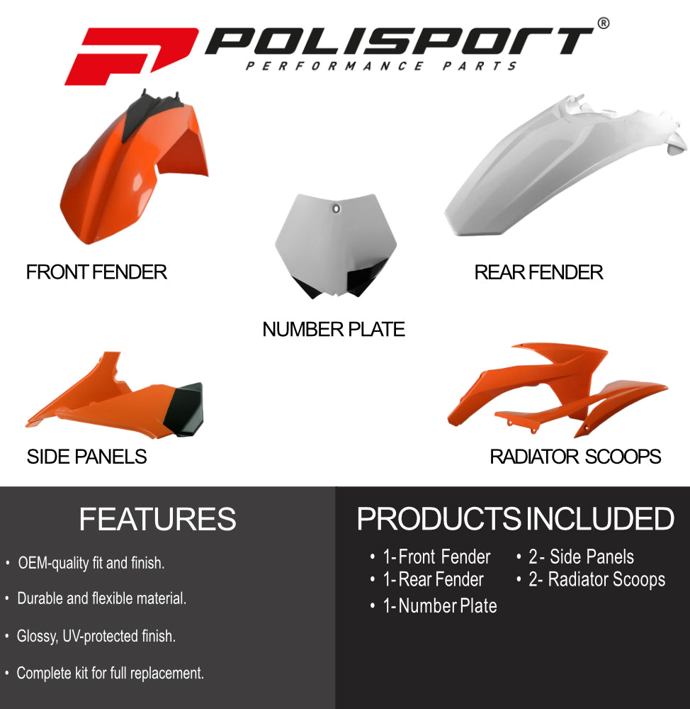 Polisport Motocross (MX) Replica Plastic Enduro Kit for KTM SX (2012) Dirt Bike