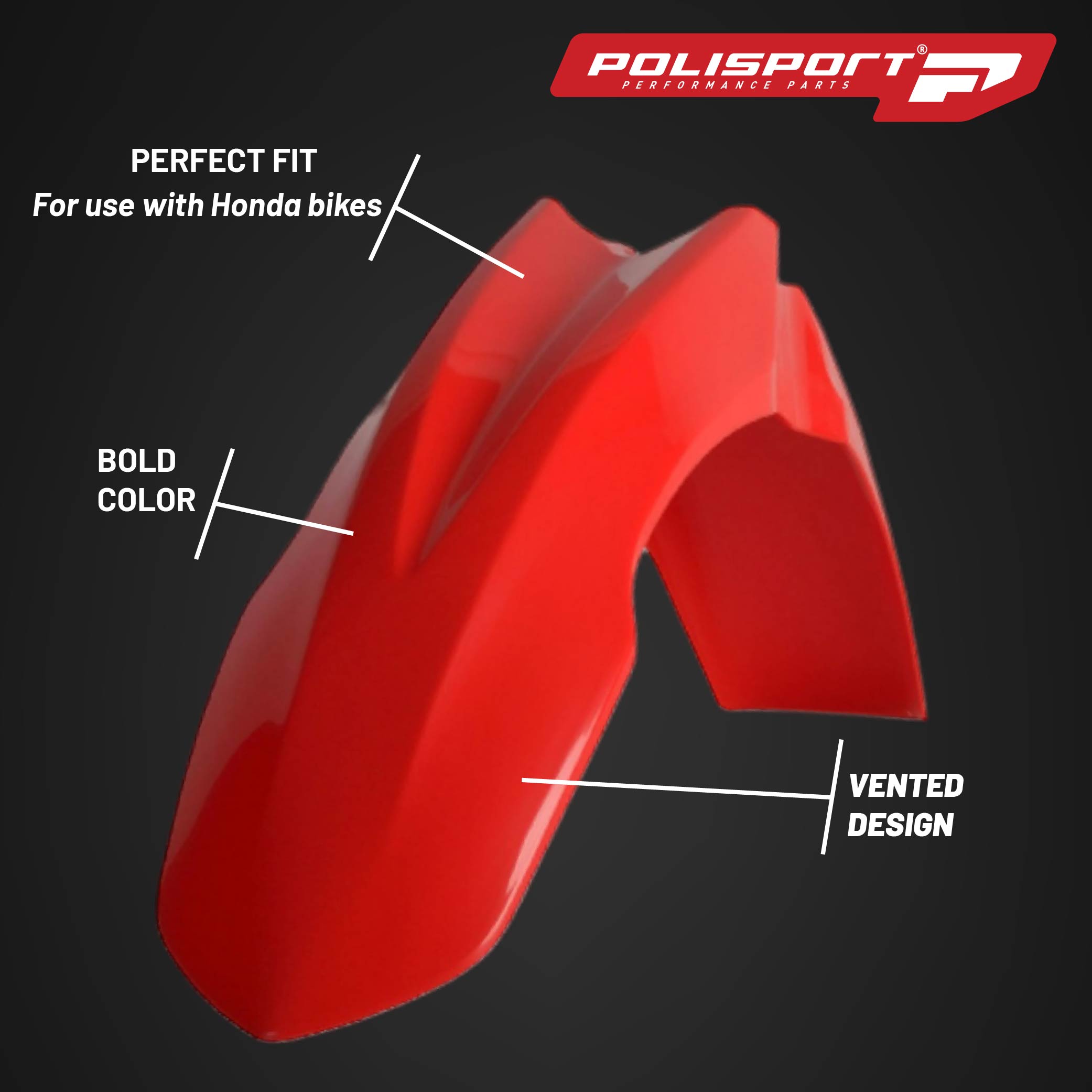 Polisport Motocross (MX) Replica Plastic Kit for Honda CRF 450R (2011-12) Dirt Bike – OEM Quality, Durable, Flexible & Perfect Fit – Red/White