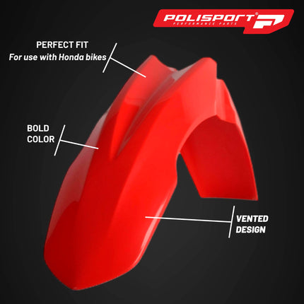 Polisport Motocross (MX) Replica Plastic Kit for Honda CRF 450R (2011-12) Dirt Bike – OEM Quality, Durable, Flexible & Perfect Fit – Red/White