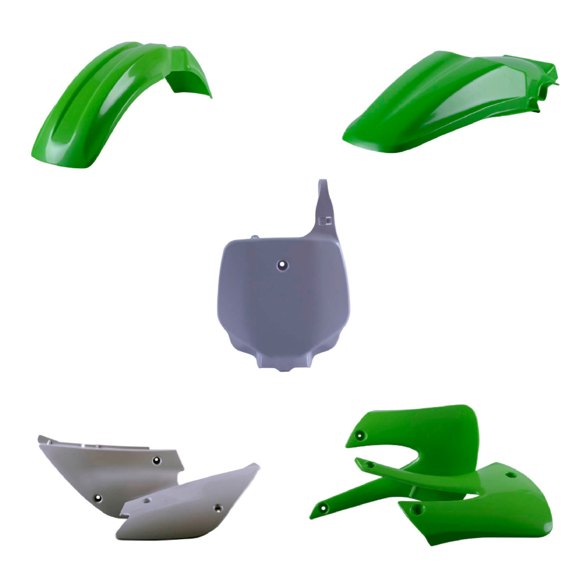 Polisport Motocross (MX) Replica Plastic Kit for Kawasaki KX 85/100/112 (2001-13) Dirt Bike – OEM Quality, Durable, Flexible & Perfect Fit – Green/White