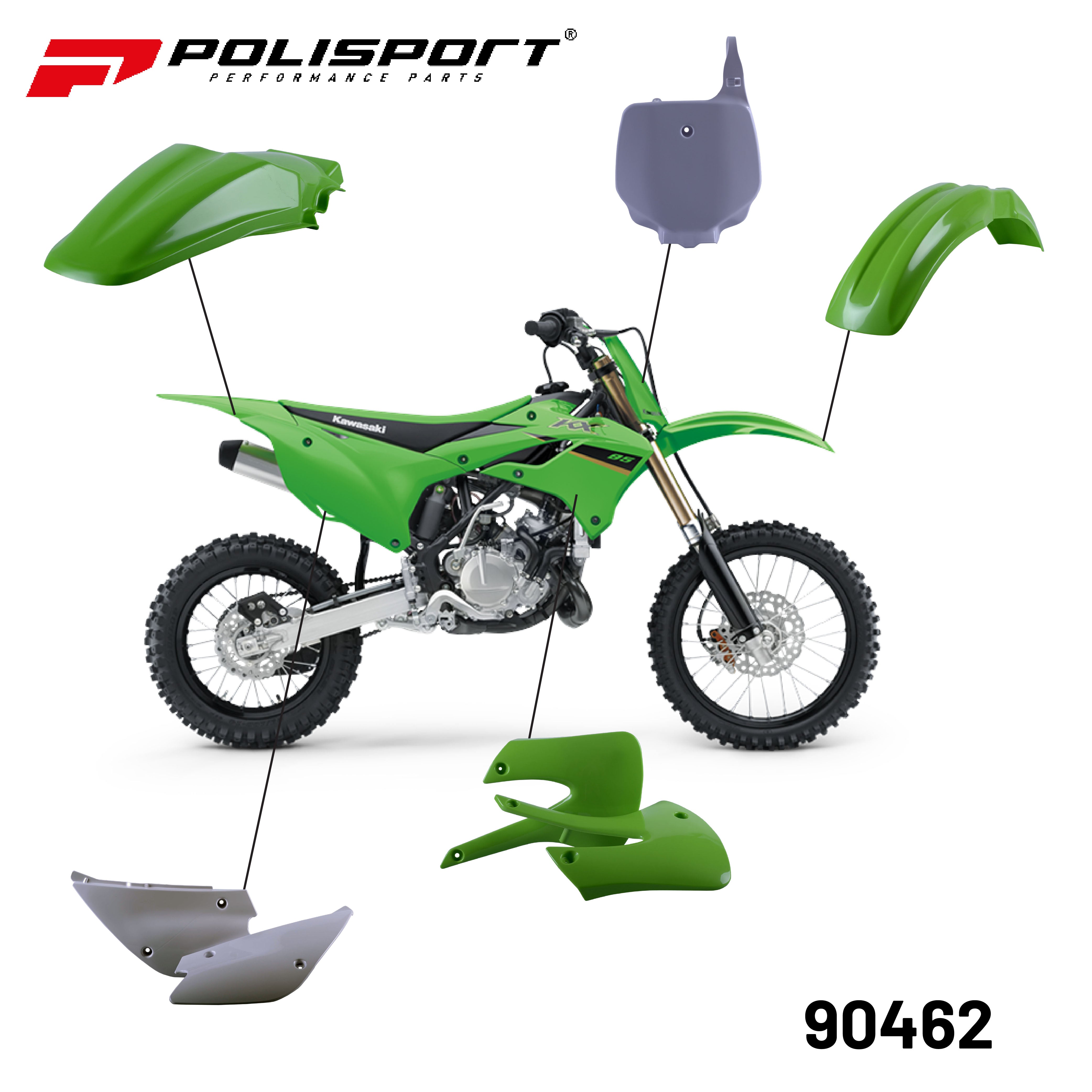 POLISPORT COMPLETE KIT KAWASAKI KX85(01-13) OEM COLOR(11-12)