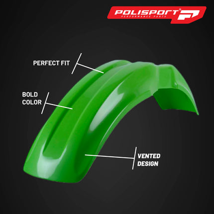 Polisport Motocross (MX) Replica Plastic Kit for Kawasaki KX 85/100/112 (2001-13) Dirt Bike – OEM Quality, Durable, Flexible & Perfect Fit – Green/White
