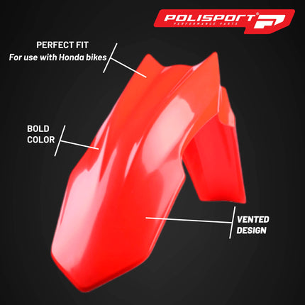 Polisport Motocross (MX) Replica Plastic Kit for Honda CRF 450R (2013-16) Dirt Bike – OEM Quality, Durable, Flexible & Perfect Fit – Red/White