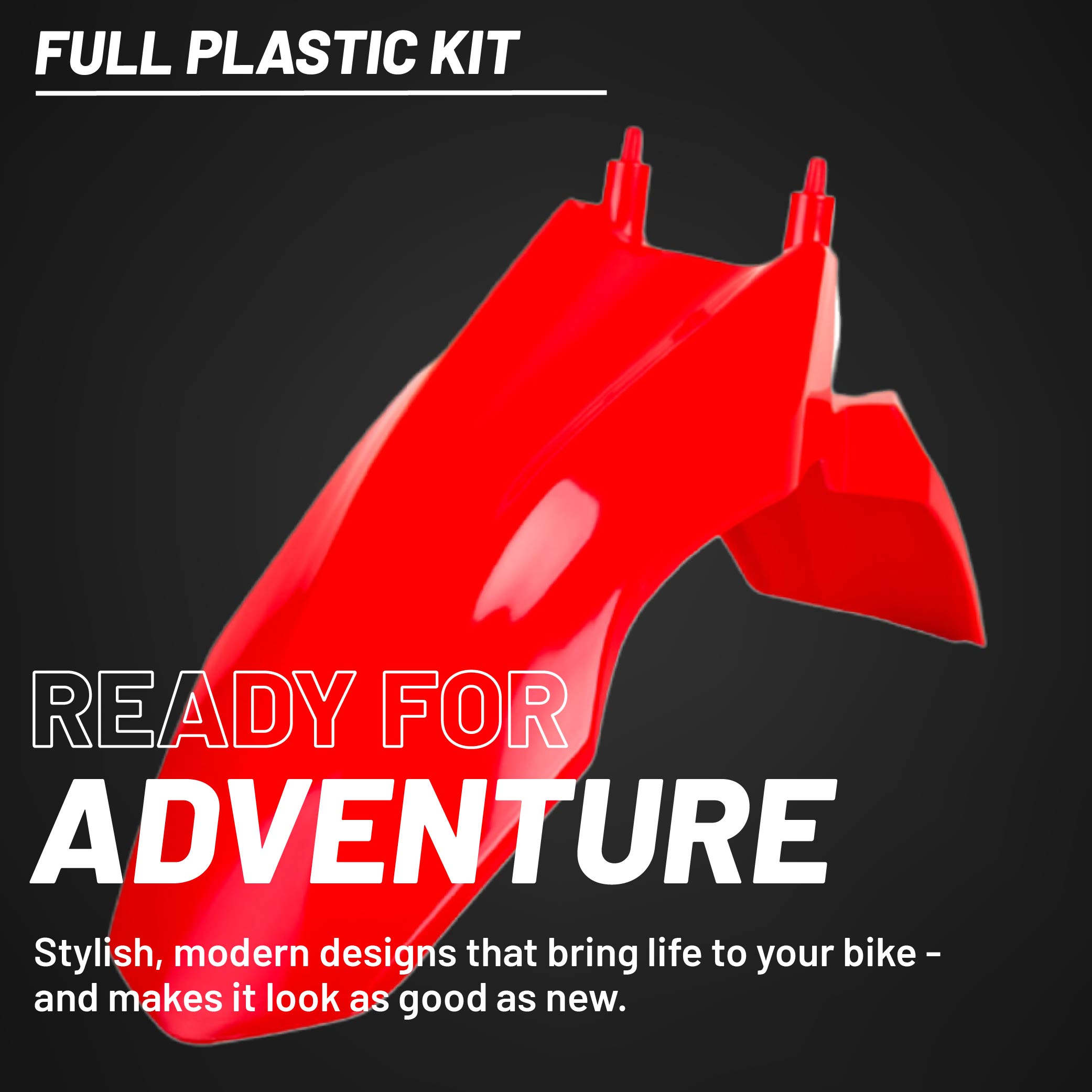 Polisport Motocross (MX) Replica Plastic Kit for Honda CRF 110F (2013-18) Dirt Bike – OEM Quality, Durable, Flexible & Perfect Fit – Red/White