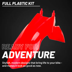 Polisport Motocross (MX) Replica Plastic Kit for Honda CRF 110F (2013-18) Dirt Bike – OEM Quality, Durable, Flexible & Perfect Fit – Red/White