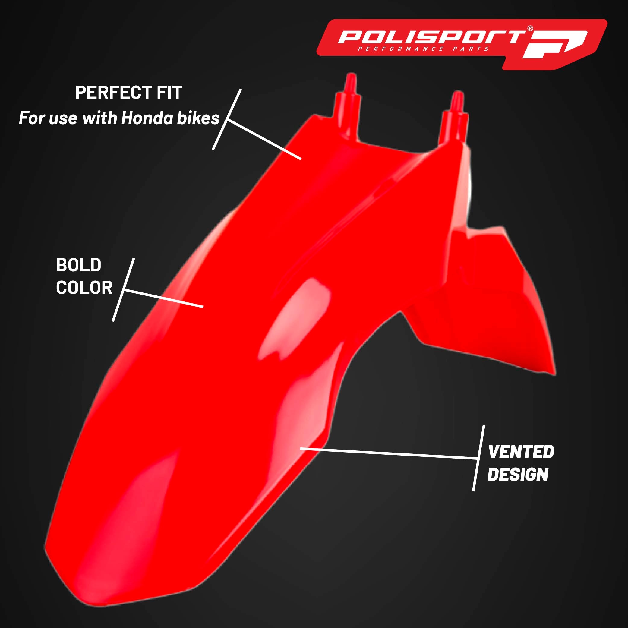 Polisport Motocross (MX) Replica Plastic Kit for Honda CRF 110F (2013-18) Dirt Bike – OEM Quality, Durable, Flexible & Perfect Fit – Red/White