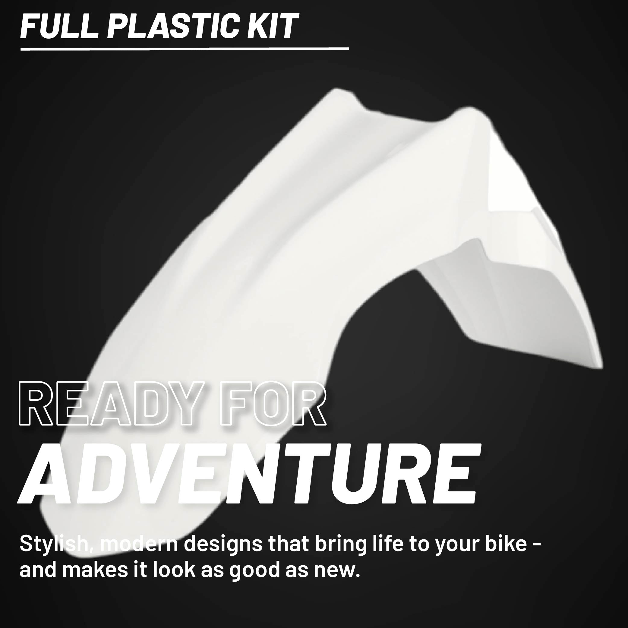 Polisport Motocross (MX) Replica Plastic Kit for Honda CRF 110F (2013-18) Dirt Bike – OEM Quality, Durable, Flexible & Perfect Fit – White