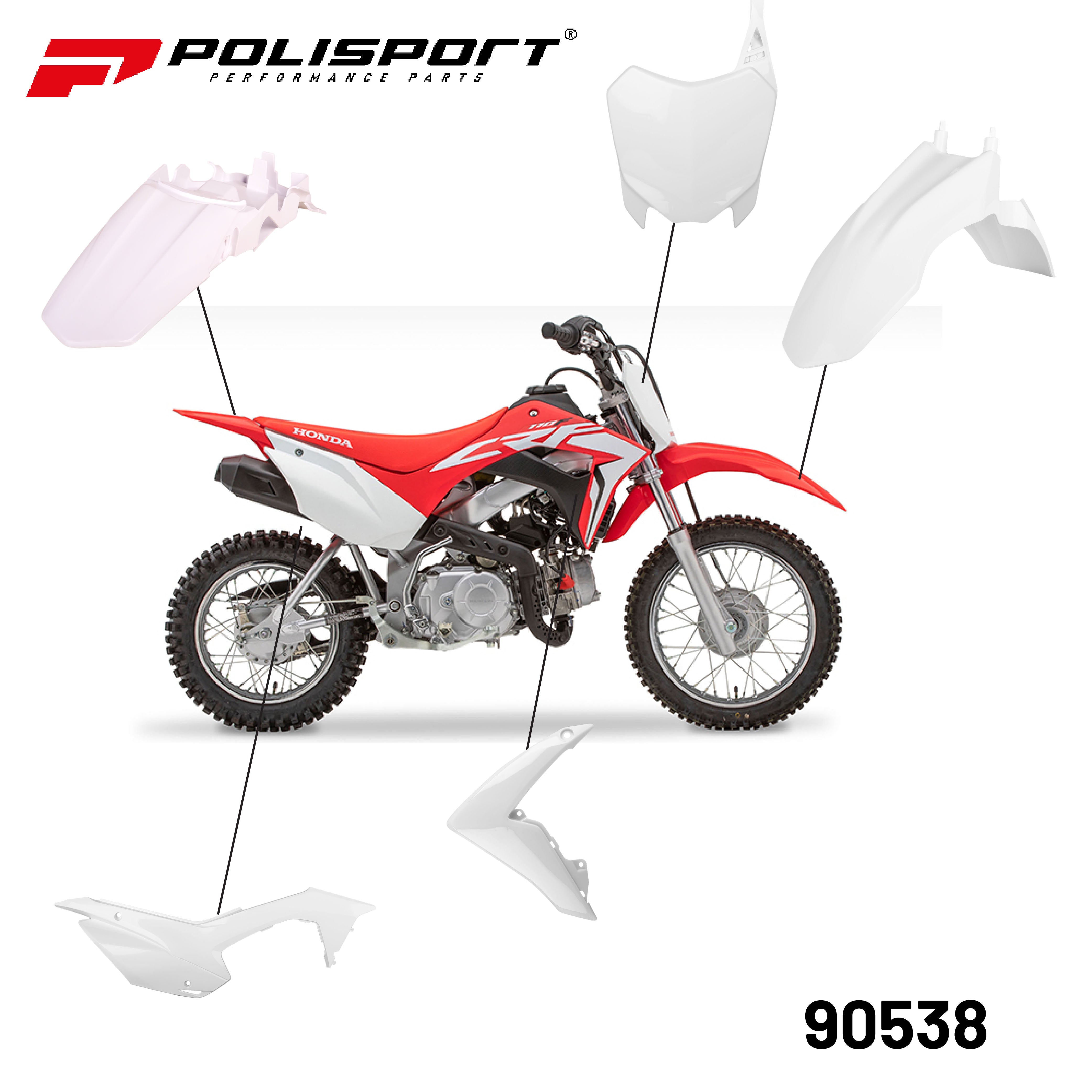 POLISPORT KIT HONDA CRF110(13-18) WHITE