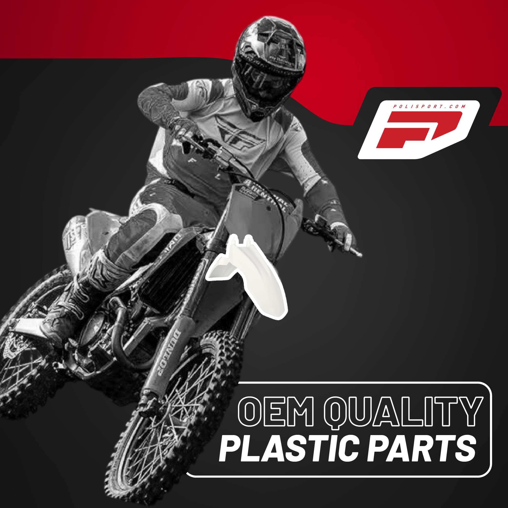 Polisport Motocross (MX) Replica Plastic Kit for Honda CRF 110F (2013-18) Dirt Bike – OEM Quality, Durable, Flexible & Perfect Fit – White