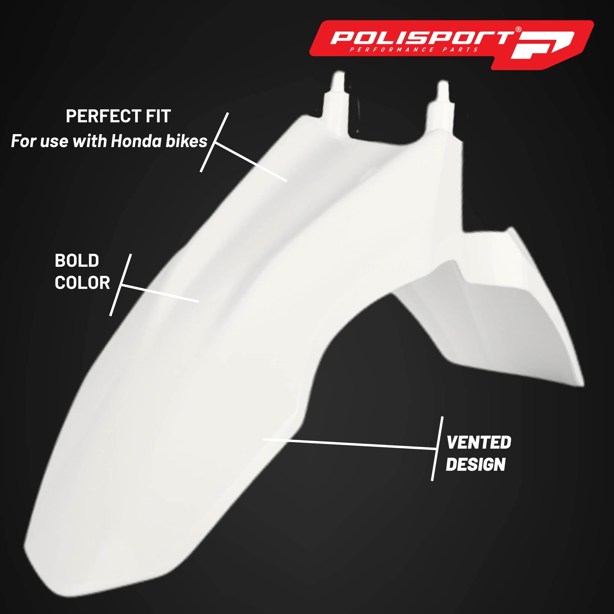 Polisport Motocross (MX) Replica Plastic Kit for Honda CRF 110F (2013-18) Dirt Bike – OEM Quality, Durable, Flexible & Perfect Fit – White