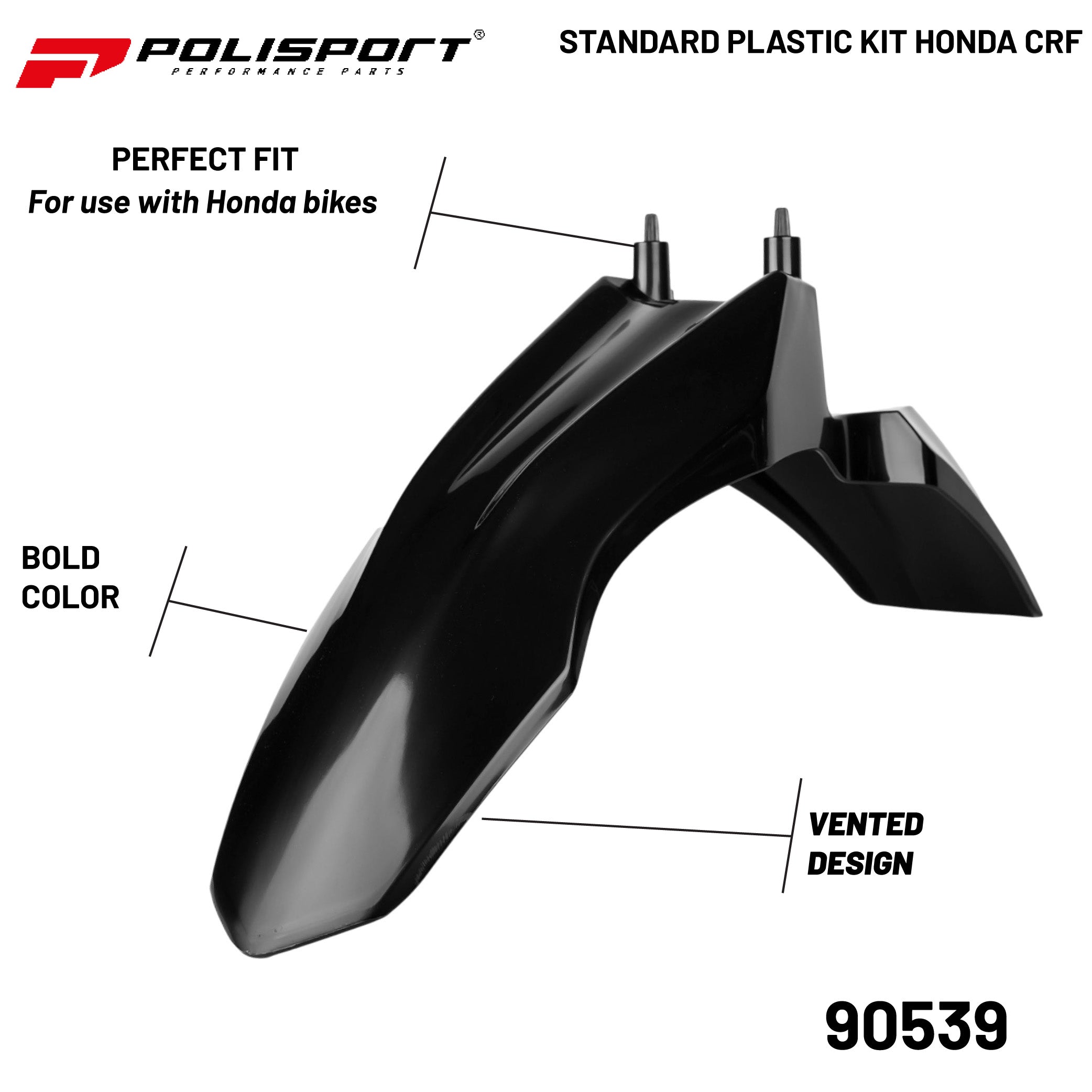 Polisport Standard MX Replica Plastic Kit Honda CRF 110F (2013-2018) - OEM Black