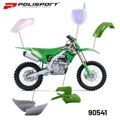 Polisport Full Plastic Kit for Kawasaki KX 85/100/112 (2001-13) - Green/White