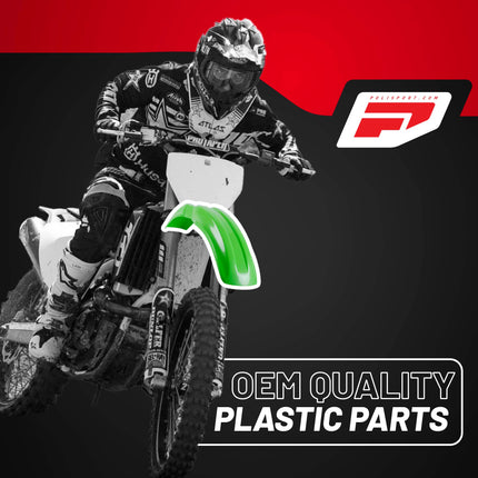 Polisport Motocross (MX) Replica Plastic Kit for Kawasaki KX 85/100/112 (2001-13) Dirt Bike – OEM Quality, Durable, Flexible & Perfect Fit – Green/White