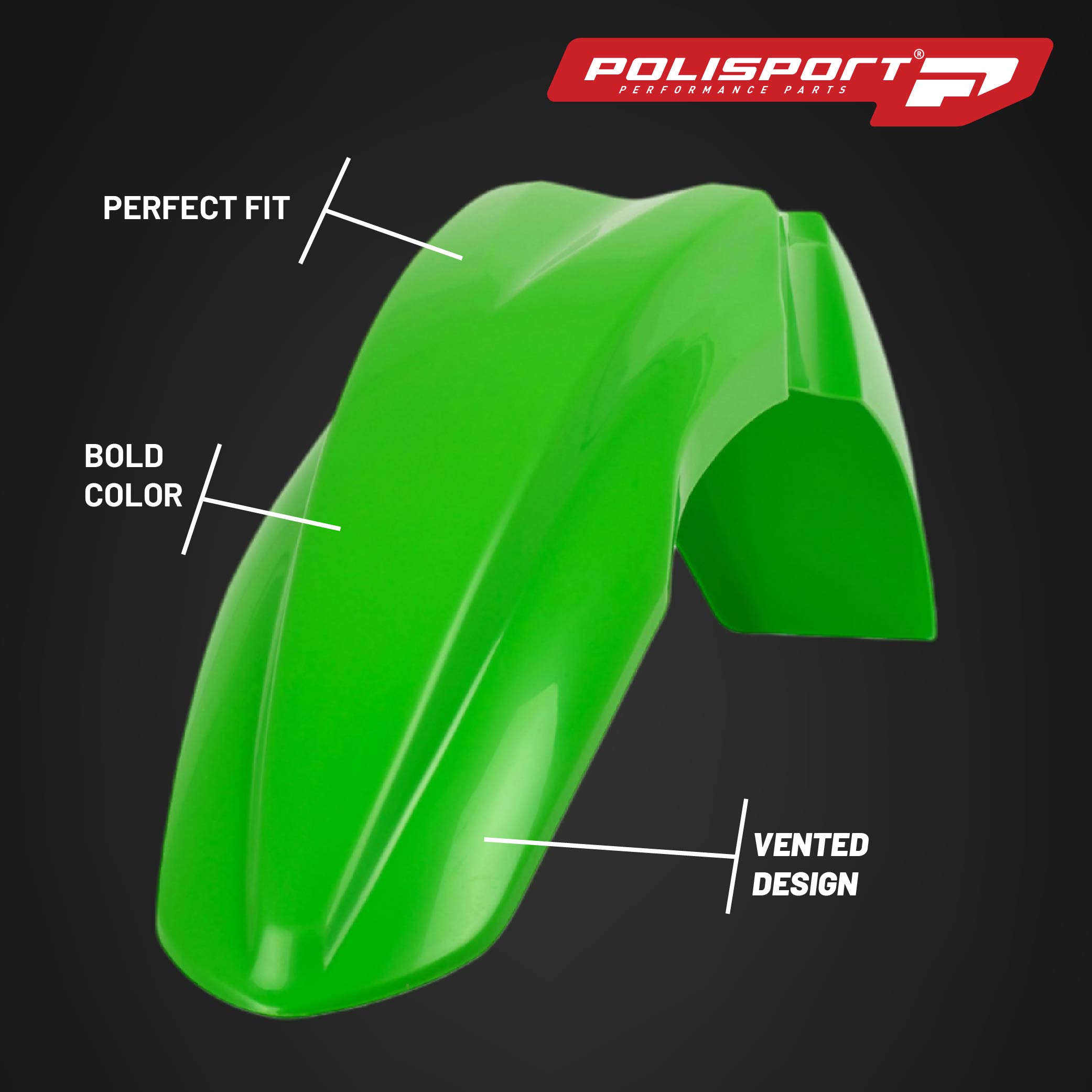 Polisport Motocross (MX) Replica Plastic Kit for Kawasaki KX 250F (2013-16) Dirt Bike – OEM Quality, Durable, Flexible & Perfect Fit – Green/Black