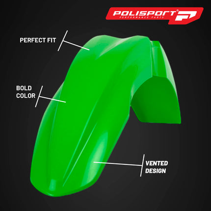 Polisport Motocross (MX) Replica Plastic Kit for Kawasaki KX 250F (2013-16) Dirt Bike – OEM Quality, Durable, Flexible & Perfect Fit – Green/Black