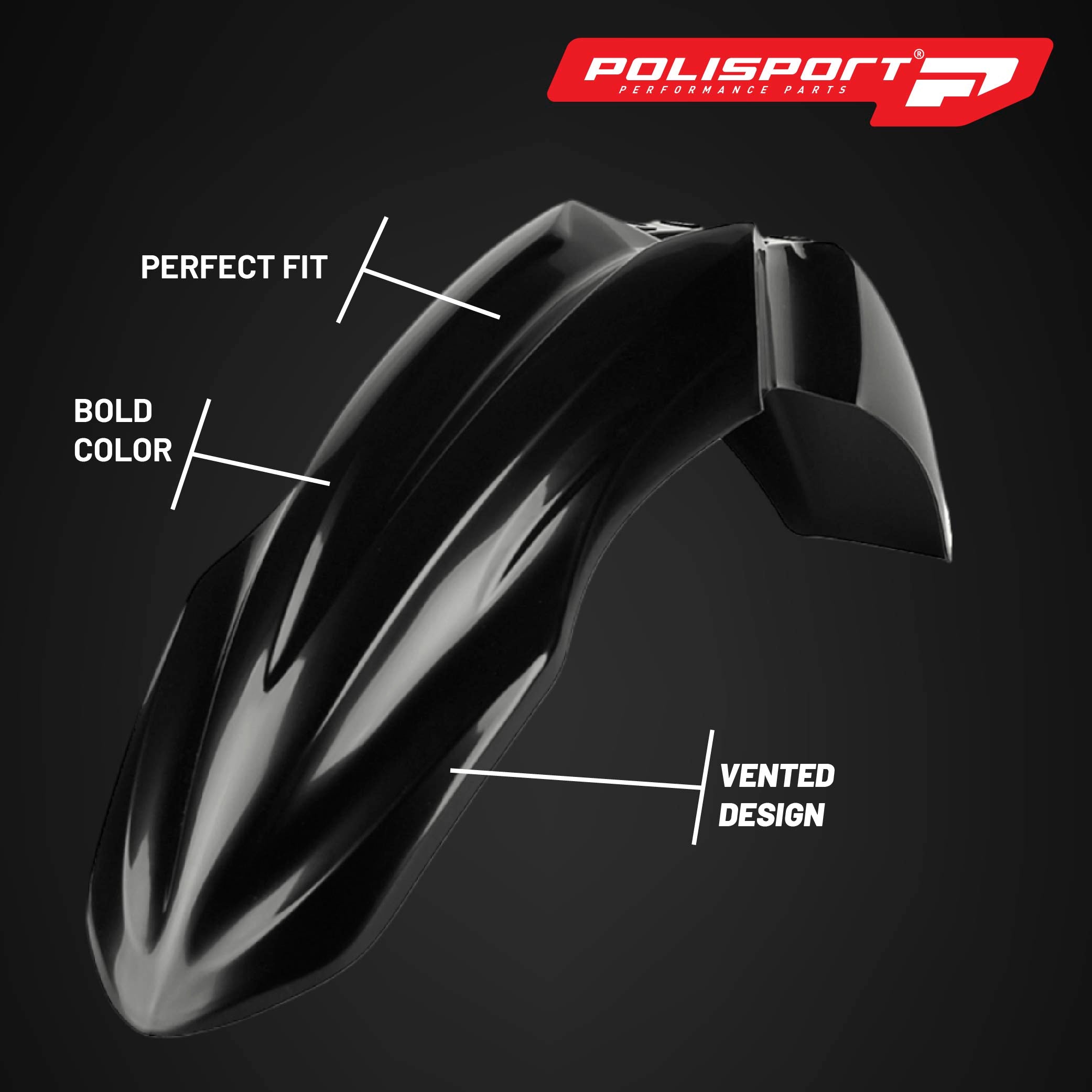 Polisport Motocross (MX) Replica Plastic Kit for Kawasaki KX 250F (2013-16) Dirt Bike – OEM Quality, Durable, Flexible & Perfect Fit – Black