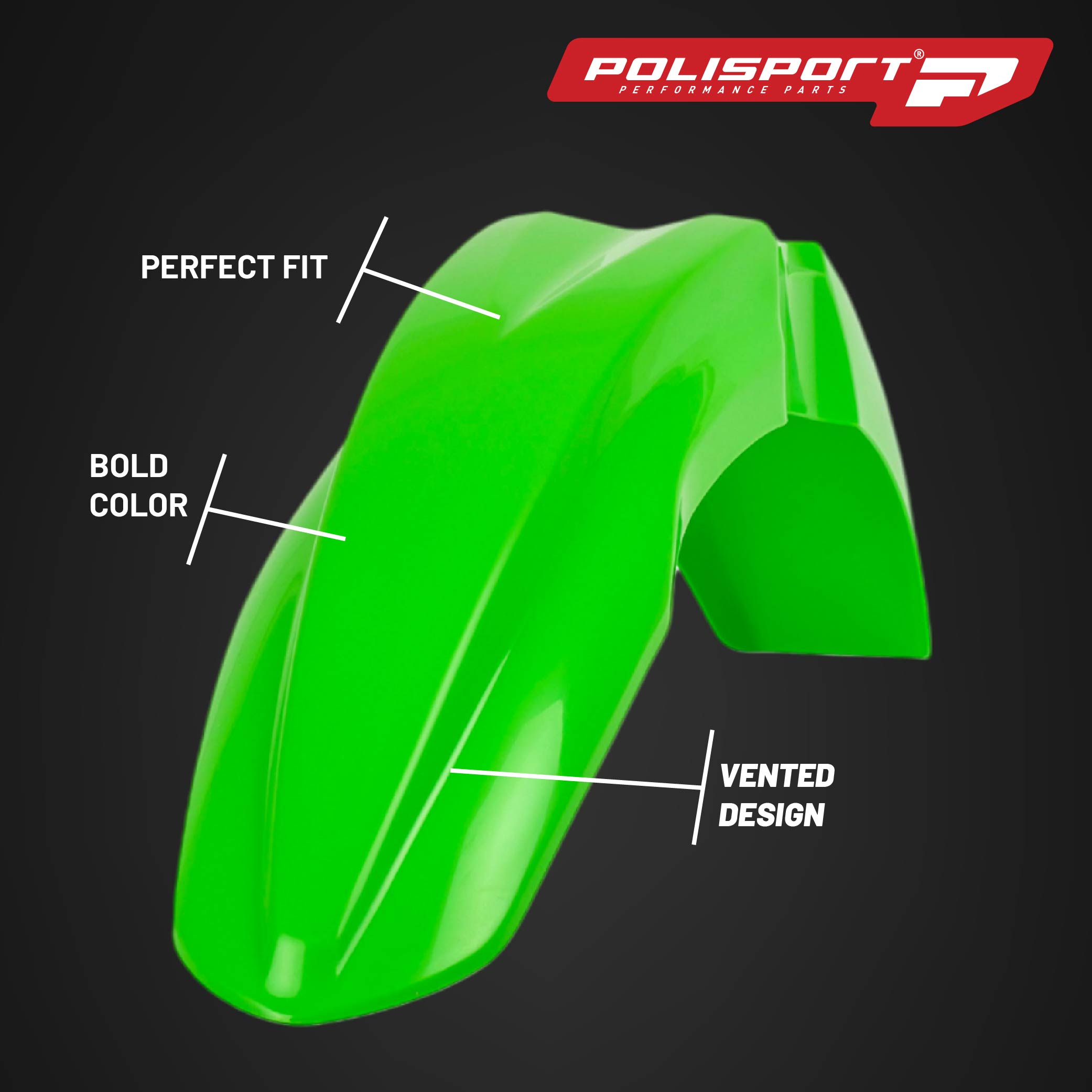 Polisport Motocross (MX) Replica Plastic Kit for Kawasaki KX 450F (2013-15) Dirt Bike – OEM Quality, Durable, Flexible & Perfect Fit – Green/White/Black