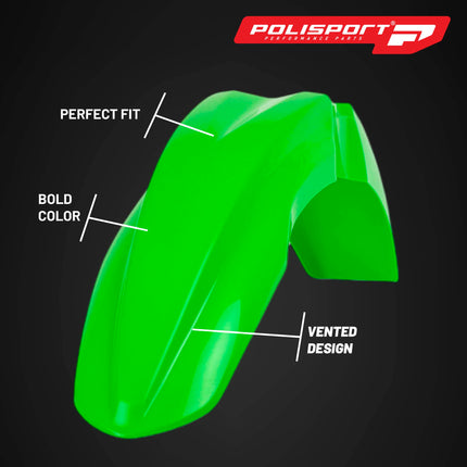 Polisport Motocross (MX) Replica Plastic Kit for Kawasaki KX 450F (2013-15) Dirt Bike – OEM Quality, Durable, Flexible & Perfect Fit – Green/White/Black