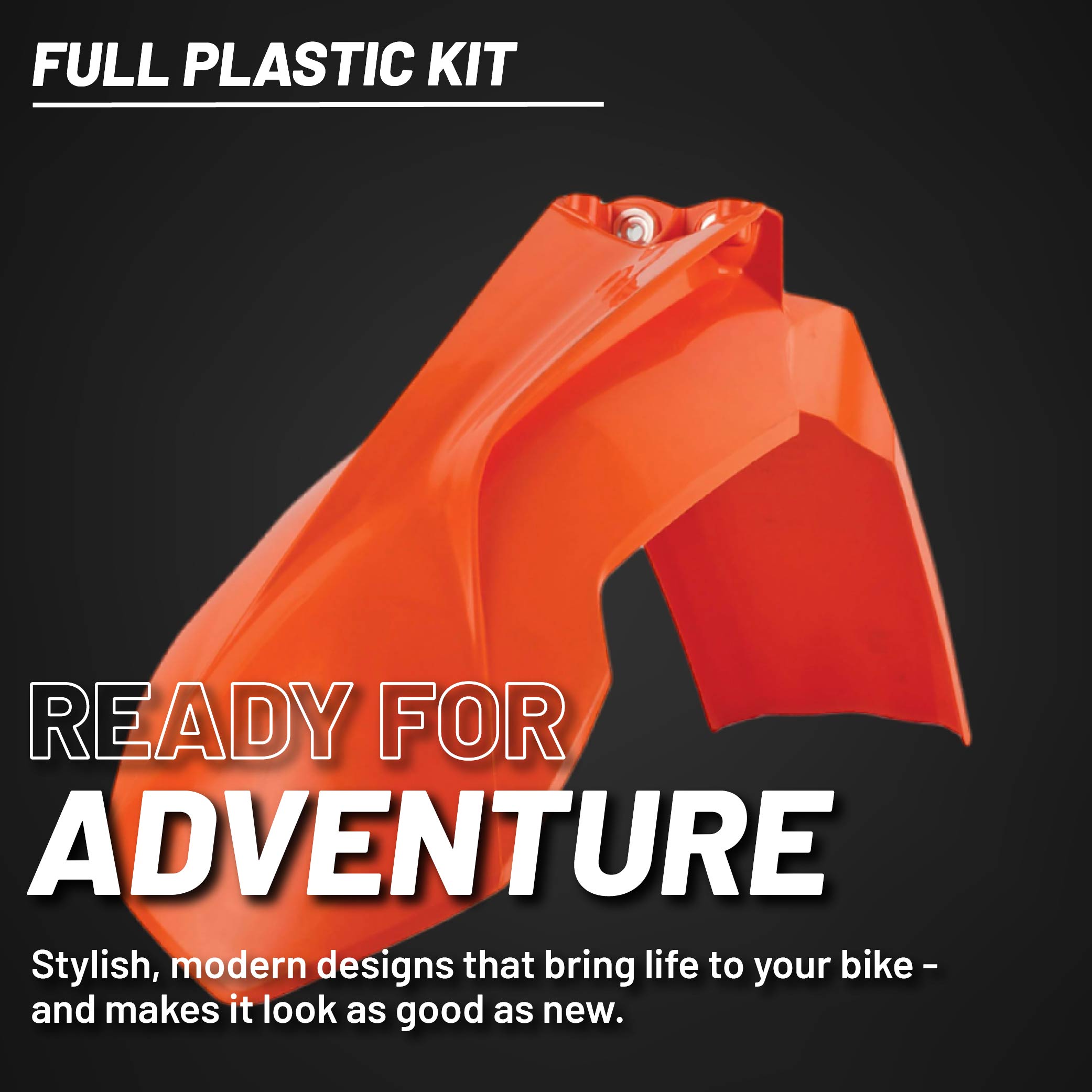 Polisport Motocross (MX) Replica Plastic Kit for KTM SX/SX-F (2013-15) Dirt Bike – OEM Quality, Durable, Flexible & Perfect Fit – Orange/White/Black