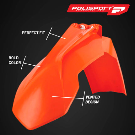 Polisport Motocross (MX) Replica Plastic Kit for KTM SX/SX-F (2013-15) Dirt Bike – OEM Quality, Durable, Flexible & Perfect Fit – Orange/White/Black