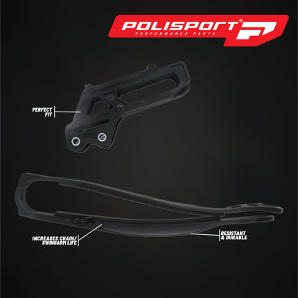 Polisport Motocross Motorcycles (MX) Chain Guide & Chain Slider for Yamaha YZ250F/450F (2009-13), Dirt Bikes - Guide and Slider with Bushings, Easy Bolt-On Installation for Motocross & Off-Road Bikes