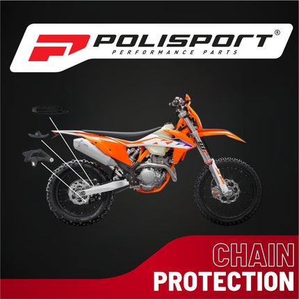 Polisport Motocross Motorcycles (MX) Chain Guide, Slider, & Tensioner for KTM SX, SXF, EXC, EXCF Models (2007-2011) Dirt Bikes - Ideal for Motocross, Enduro, and Off-Road Riding -