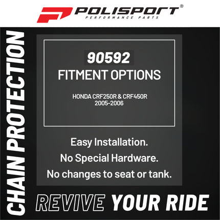 Polisport Motocross Motorcycles (MX) Chain Guide & Chain Slider for Honda CRF250R and CRF450R Models (2005-2006) Dirt Bikes - Ideal for Motocross, Enduro, and Off-Road Riding - Black