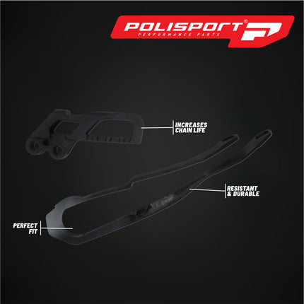 Polisport Motocross Motorcycles (MX) Chain Guide & Chain Slider for Honda CR125R, CR250R (2002-2004) and CRF450R (2003-2004) Dirt Bikes - Ideal for Motocross, Enduro, and Off-Road Riding -