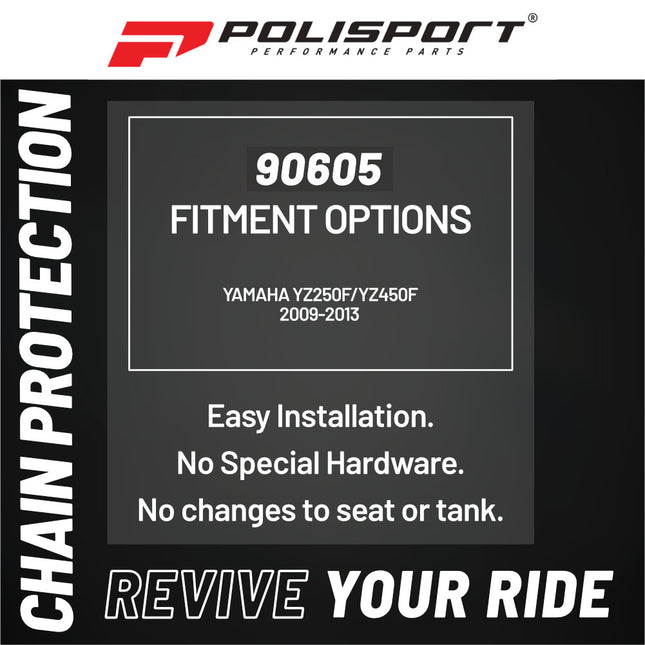 Polisport Motocross Motorcycles (MX) Chain Guide & Chain Slider for Yamaha YZ250F/YZ450F (2009-2013) Dirt Bikes - OEM Quality TPU Chain Guide & Slider, Durable, Easy to Install