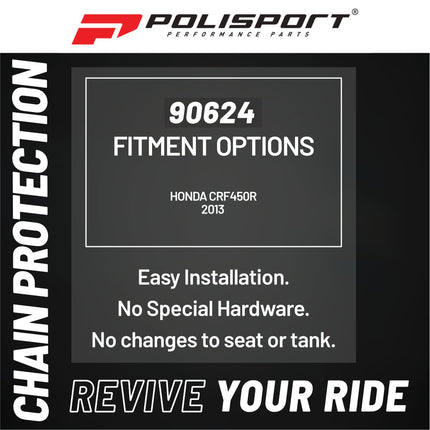 Polisport Motocross Motorcycles (MX) Chain Guide & Chain Slider for Honda CRF450R (2013) Dirt Bikes - OEM Quality TPU Chain Guide & Slider, Durable, Easy to Install, Black