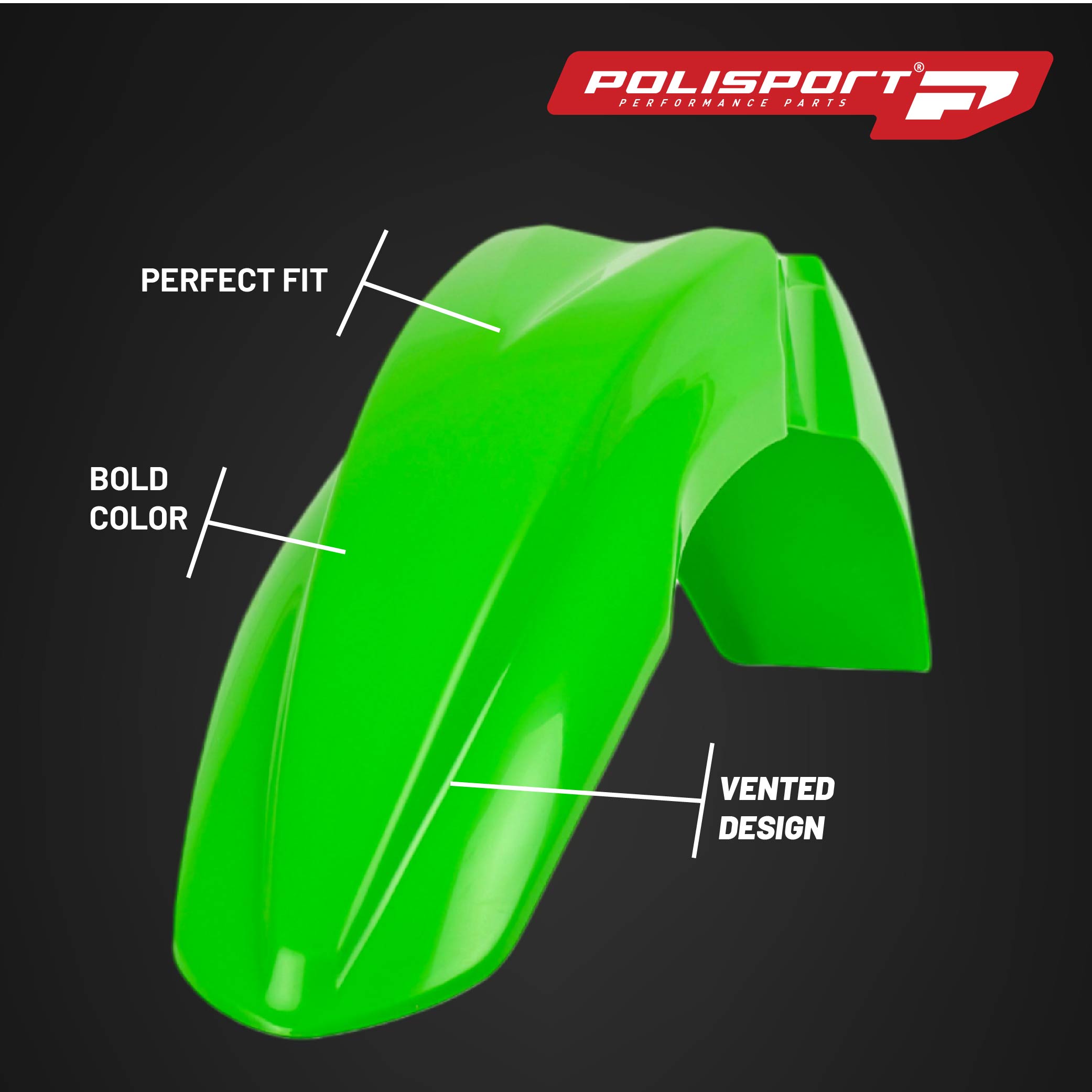 Polisport Motocross (MX) Replica Plastic Kit for Kawasaki KX 85/100/112 (2014-21) Dirt Bike – OEM Quality, Durable, Flexible & Perfect Fit – Green/White/Black