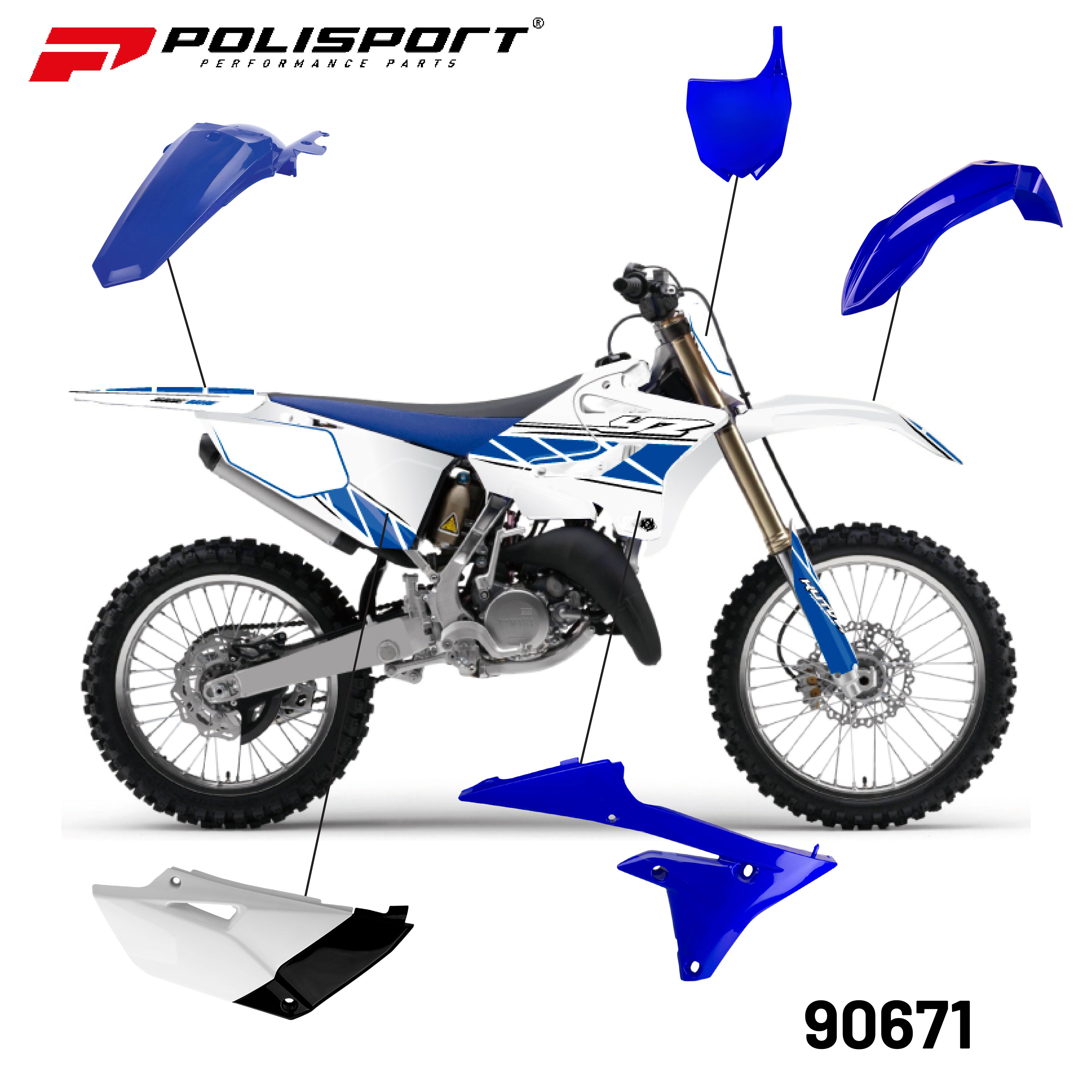 Polisport Motocross (MX) Replica Plastic Kit for Yamaha YZ 250F (2014-18) Dirt Bike