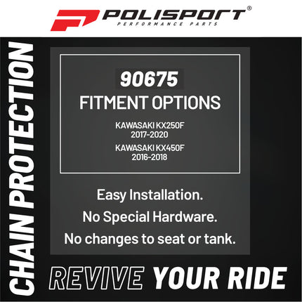 Polisport Motocross Motorcycles (MX) Chain Guide & Chain Slider for Kawasaki KX250F (2017-2020) and KX450F (2016-2018) Dirt Bikes - OEM Quality TPU Chain Guide & Slider, Durable, Black
