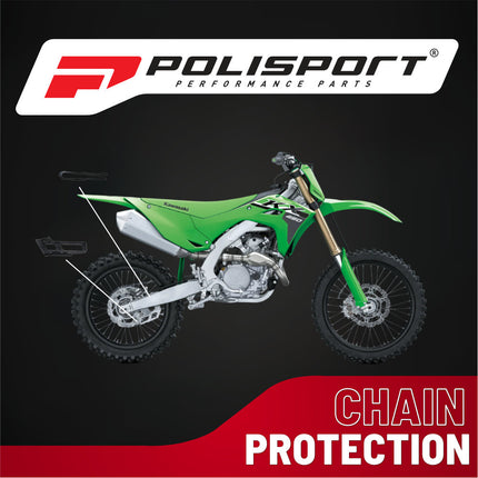 Polisport Motocross Motorcycles (MX) Chain Guide & Chain Slider for Kawasaki KX250F (2017-2020) and KX450F (2016-2018) Dirt Bikes - OEM Quality TPU Chain Guide & Slider, Durable, Black
