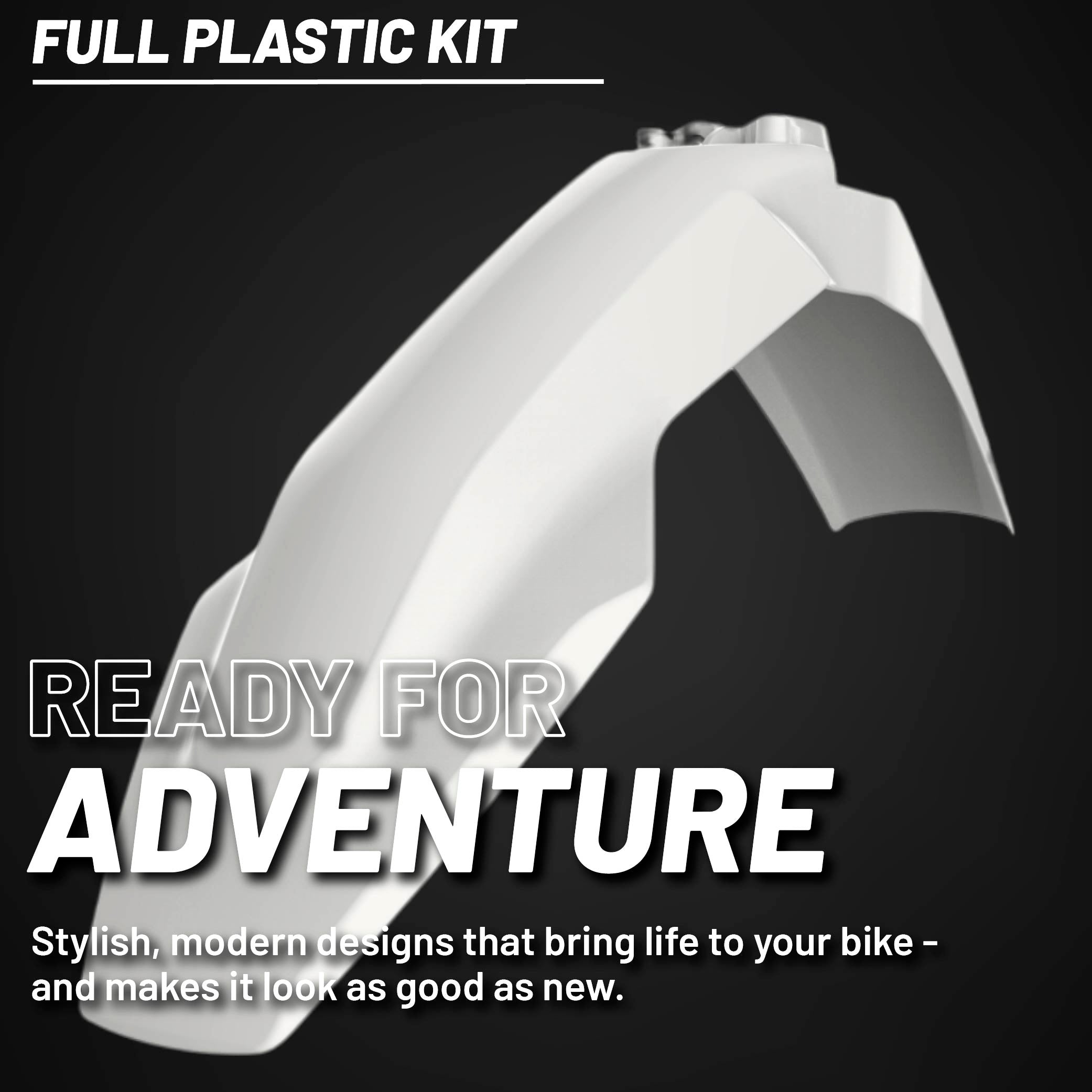 Polisport Motocross (MX) Replica Plastic Kit for Husqvarna TC/FC (2016-18) Dirt Bike – OEM Quality, Durable, Flexible & Perfect Fit – White