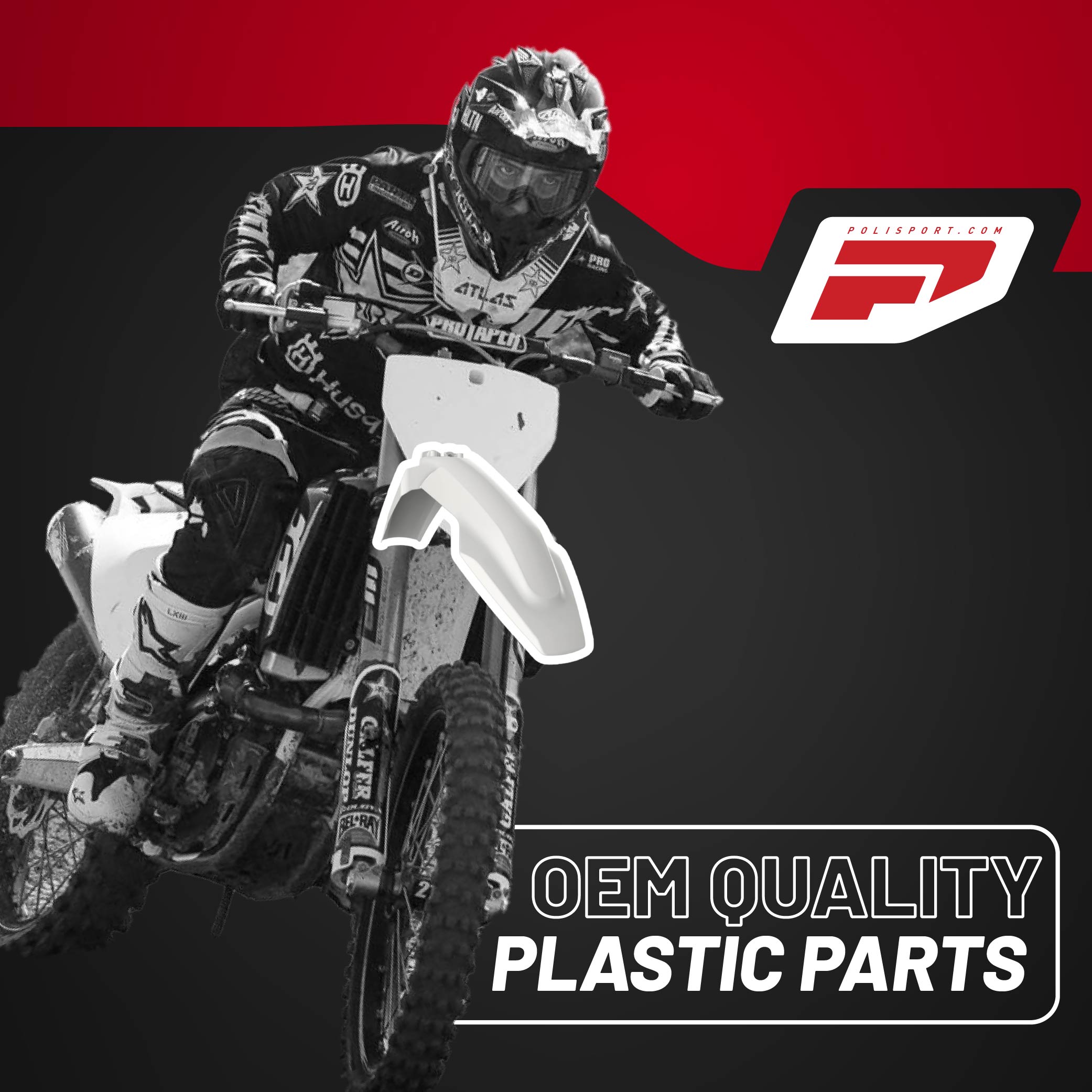 Polisport Motocross (MX) Replica Plastic Kit for Husqvarna TC/FC (2016-18) Dirt Bike – OEM Quality, Durable, Flexible & Perfect Fit – White