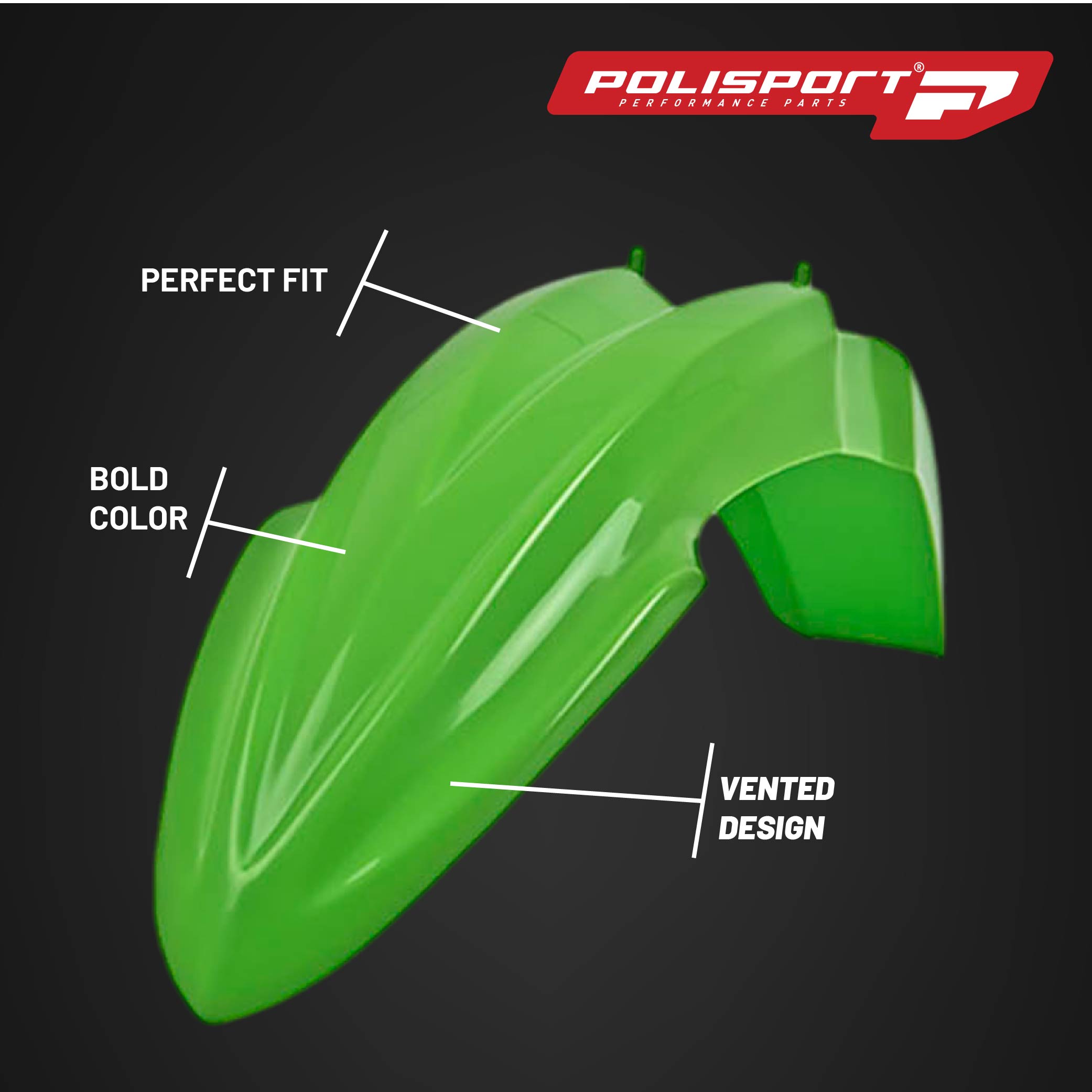 Polisport Motocross (MX) Replica Plastic Kit for Kawasaki KX 85/100/112 (2014-21) Dirt Bike – OEM Quality, Durable, Flexible & Perfect Fit – Green/White/Black